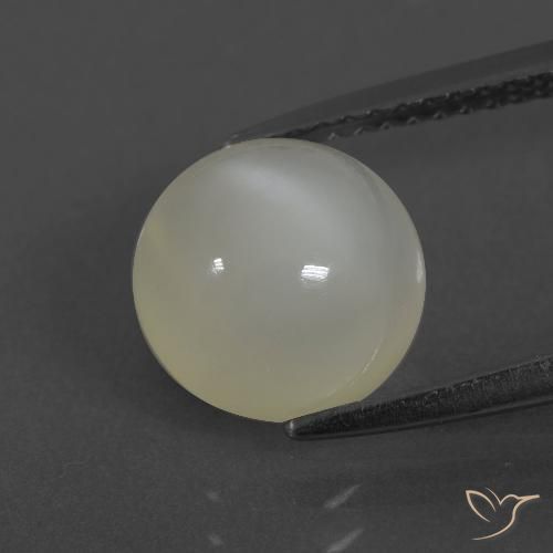 2.86 ct White Moonstone, 9.1 mm Round Cut From India, Photo A