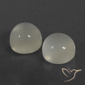 5.79 ctw White Moonstone Stones, Natural Moonstone in Round Cabochon Shape for Sale