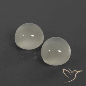 7.56 ctw White Moonstone Stones, Natural Moonstone in Round Cabochon Shape for Sale
