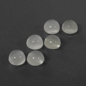 6.07 ctw White Moonstone Stones, Natural Moonstone in Round Cabochon Shape for Sale