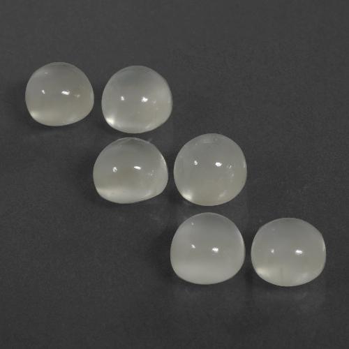 Warm White Лунный Камень Камень - 1.2ct Круглый Кабошон (ID: 400382)