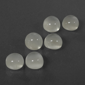 7.26 ctw White Moonstone Stones, Natural Moonstone in Round Cabochon Shape for Sale