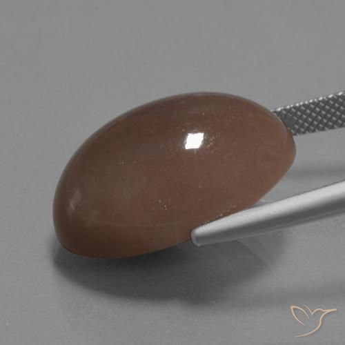 Moonstone Gemstone in 22.2 x 16 mm Size for Sale, Moonstone Stone in Medium Brown Color
