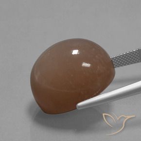 Moonstone Gemstone in 20.8 x 15.8 mm Size for Sale, Moonstone Stone in Medium Brown Color