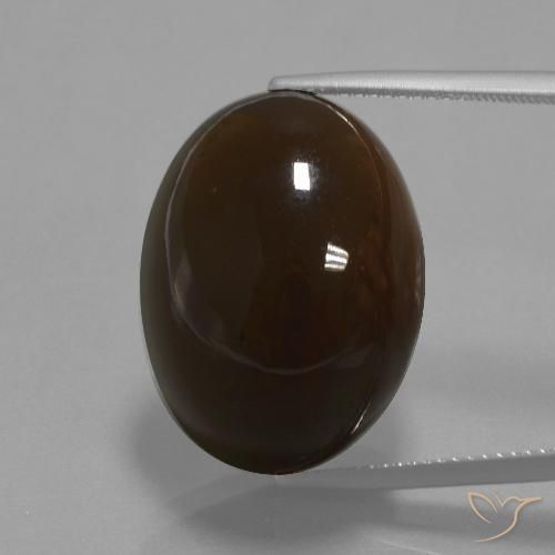 Piedra de Luna Marrón oscuro Ovalada de 32.69 ct de India, dimensión 22,2 x 16,1mm, piedra preciosa natural No tratado, claridad Opaco, Piedra de Luna Cabujón Óvalo de 1 pieza, dureza de Mohs de 6 - 6.5 , Photo A