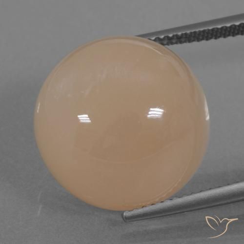 19.74 ct Orange Moonstone, 16 mm Round Cut From India, Photo A