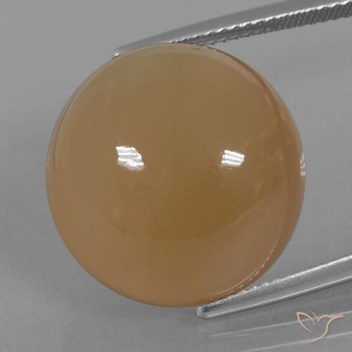 23.98ct Natural Light Peanut Brown Moonstone, Round, Translucent