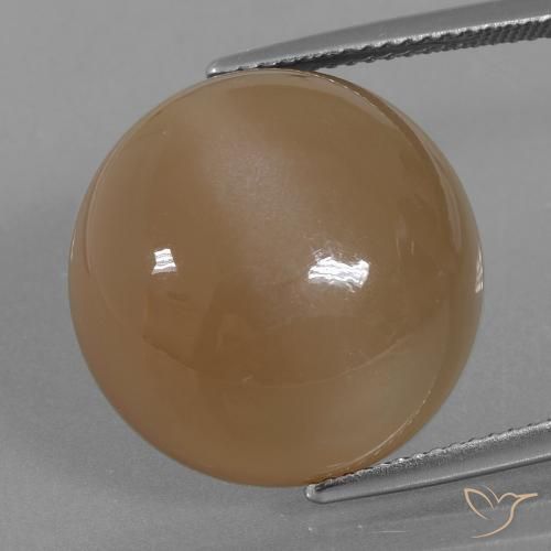 21.98ct Natural Orangeish Brown Moonstone, Round, Translucent