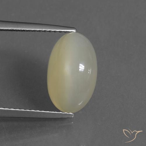 4.97ct Natural Light Yellow Moonstone, Oval, Translucent