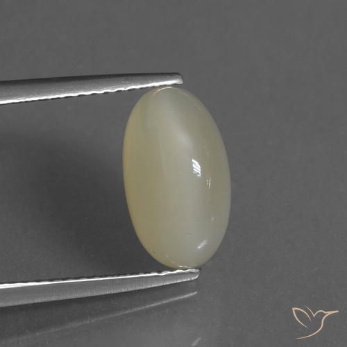 3.82ct Natural Light Yellow Moonstone, Oval, Translucent