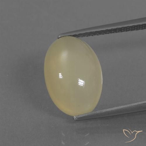 5.04ct Natural Light Yellow Moonstone, Oval, Translucent