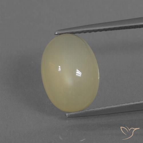 5.18ct Natural Light Yellow Moonstone, Oval, Translucent