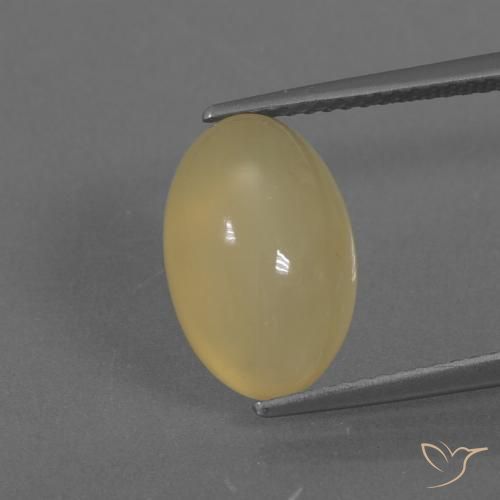5.34 ct Yellow Moonstone, 13 x 8.6 mm Oval Cut From India, Photo A