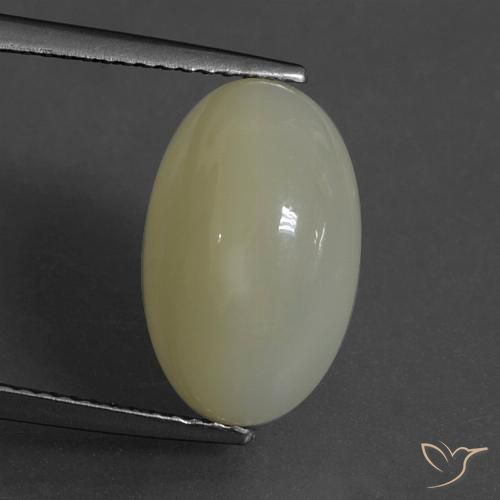 7.00ct Natural Greenish Yellow Moonstone, Oval, Translucent