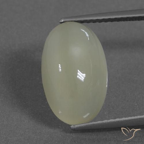 5.76ct Natural Grayish Yellow-Green Moonstone, Oval, Translucent