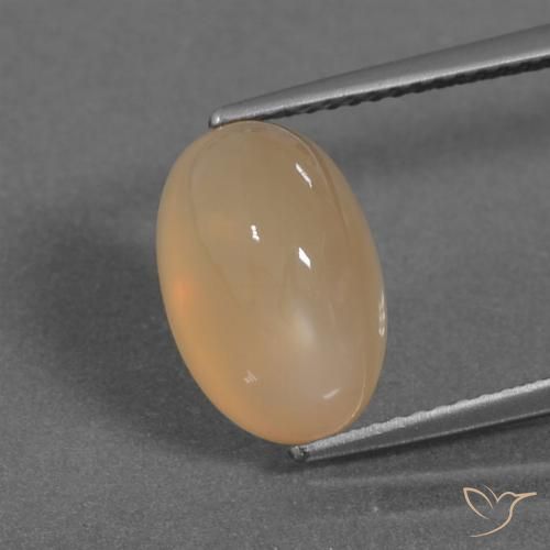 5.30ct Natural Cantaloupe Orange Moonstone, Oval, Translucent