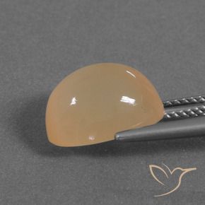 Moonstone Gemstone in 12 x 8 mm (calibrated) Size for Sale, Moonstone Stone in Cantaloupe Orange Color
