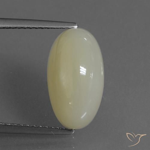 6.36ct Natural Grayish Yellow-Green Moonstone, Oval, Translucent