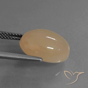 Moonstone Gemstone in 13.4 x 10.4 mm Size for Sale, Moonstone Stone in Cantaloupe Orange Color
