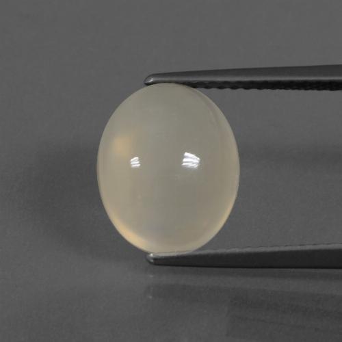 Cream White Moonstone Gem - 4.2ct Oval Cabochon (ID: 445764)