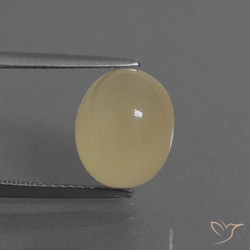 5.66ct Natural Light Yellow Moonstone, Oval, Translucent