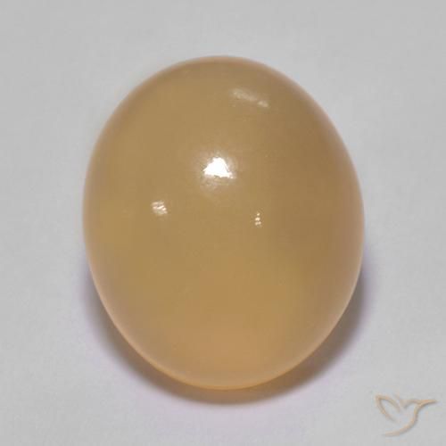 5.01ct Natural Medium Orange-Gold Moonstone, Oval, Translucent