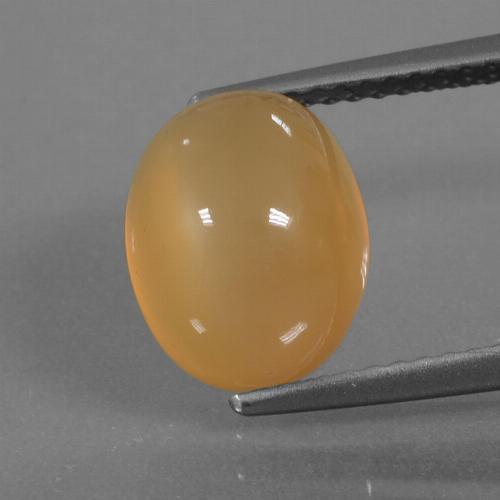 Bright Orange Moonstone Gem - 4.4ct Oval Cabochon (ID: 445921)