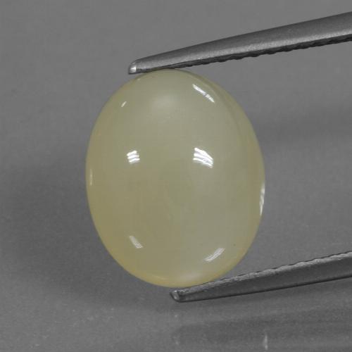Medium Yellow Лунный Камень Камень - 4.1ct Овал Кабошон (ID: 445927)