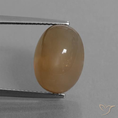 9.55 ct Brown Moonstone Gemstone, Moonstone Gem in Oval Cabochon Shape for Sale.