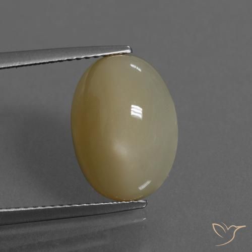 6.43ct Natural Light Yellow Brown Moonstone, Oval, Translucent