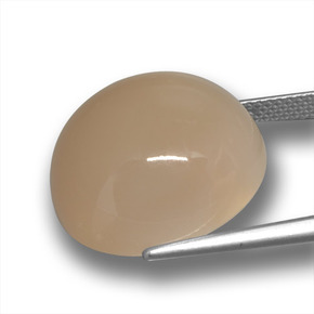 Moonstone Gemstone in 18.1 mm Size for Sale, Moonstone Stone in Light Coffee Brown Color