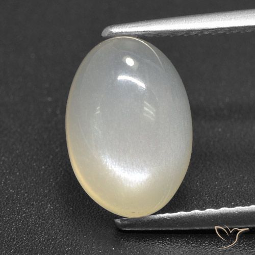 Cream White Лунный Камень Камень - 3.2ct Овал Кабошон (ID: 460122)