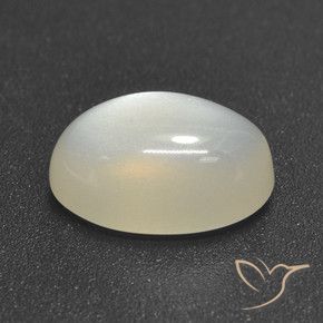 3.16 ct White Moonstone Stone, Natural Moonstone in Oval Cabochon Shape for Sale