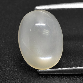 Off White Лунный Камень Камень - 2.8ct Овал Кабошон (ID: 460127)