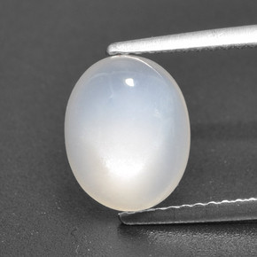 Translucent White Mondstein Edelstein - 3ct Oval Cabochon (ID: 460207)