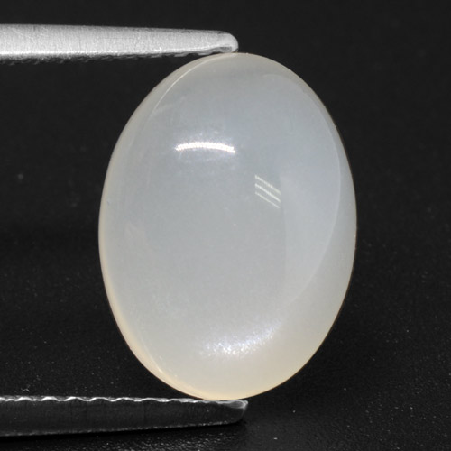 Translucent White Лунный Камень Камень - 3.9ct Овал Кабошон (ID: 460236)
