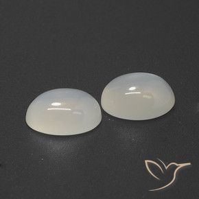 5.12 ctw White Moonstone Stones, Natural Moonstone in Oval Cabochon Shape for Sale