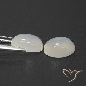 Moonstone Gemstones in 10 x 8 mm (calibrated) Size for Sale, Moonstone Stones in Translucent White Color