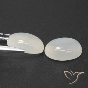 Moonstone Gemstones in 10 x 8 mm (calibrated) Size for Sale, Moonstone Stones in Translucent White Color