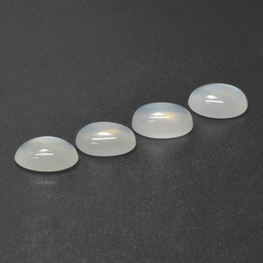 4.56 ctw White Moonstone Stones, Natural Moonstone in Oval Cabochon Shape for Sale