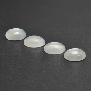 Translucent White Лунный Камень Камень - 1.2ct Овал Кабошон (ID: 460312)