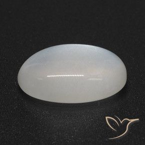 4.04 ct White Moonstone Stone, Natural Moonstone in Oval Cabochon Shape for Sale