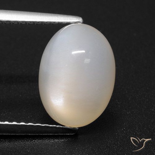 3.4 ct White Moonstone, 11.2 x 8.2 mm Oval Cut From India, Photo A
