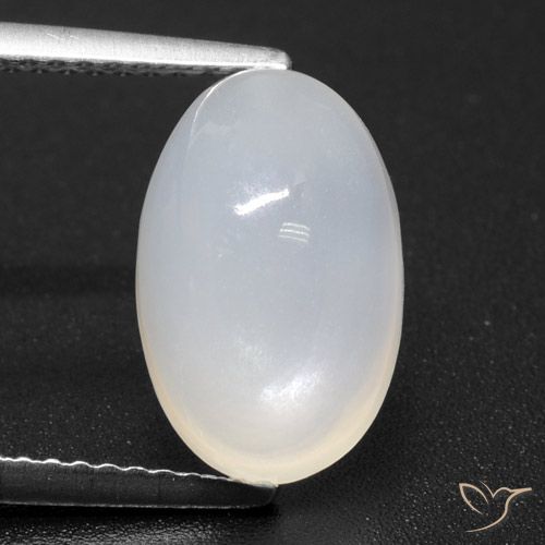 Translucent White Лунный Камень Камень - 4.9ct Овал Кабошон (ID: 460362)