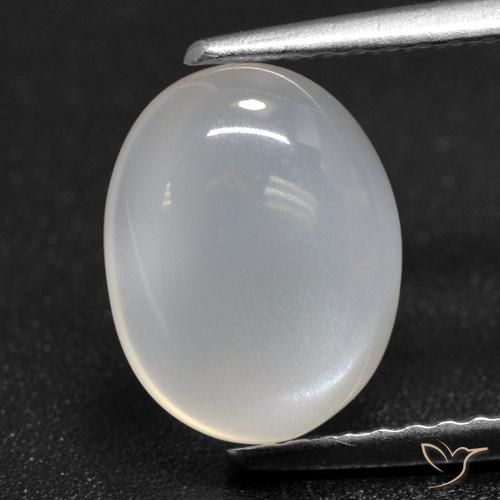 Translucent White Mondstein Edelstein - 2.3ct Oval Cabochon (ID: 460387)