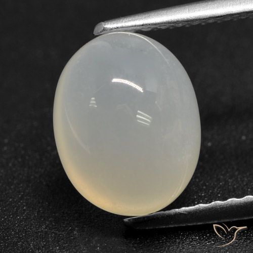 Translucent White Лунный Камень Камень - 3ct Овал Кабошон (ID: 460388)