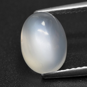 Translucent White Mondstein Edelstein - 2.8ct Oval Cabochon (ID: 460397)
