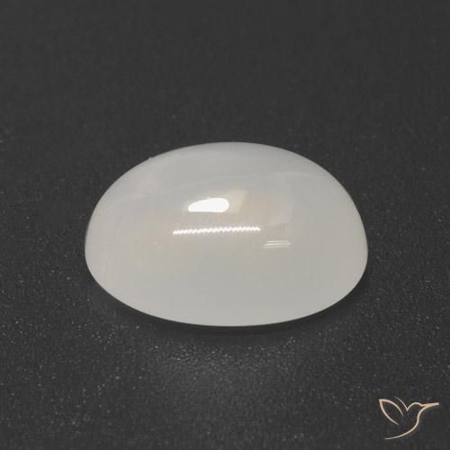 3.49 ct White Moonstone Stone, Natural Moonstone in Oval Cabochon Shape for Sale