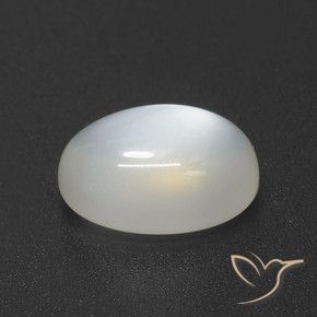 3.58 ct White Moonstone Stone, Natural Moonstone in Oval Cabochon Shape for Sale
