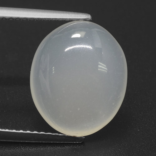 Translucent White Moonstone Gem - 6.4ct Oval Cabochon (ID: 460438)